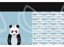 Jersey - Panel Panda maritim hellblau